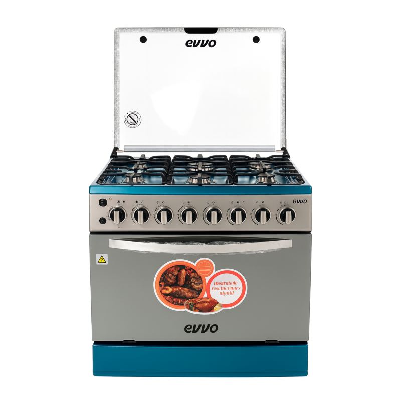 Cocina EVVO 6 Quemadores A Gas Con Horno | K76-Q06W