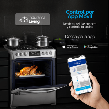 Cocina Indurama Smart Montecarlo Zafiro 5 Quemadores Croma 30" A Gas