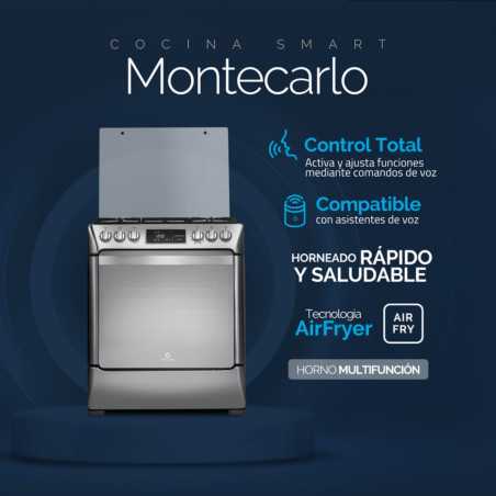 Cocina Indurama Smart Montecarlo Zafiro 5 Quemadores Croma 30" A Gas