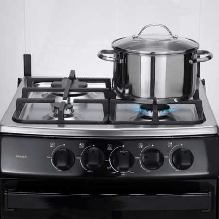 Cocina Indurama Canela Spazio Plus 4 Quemadores 20" Negro