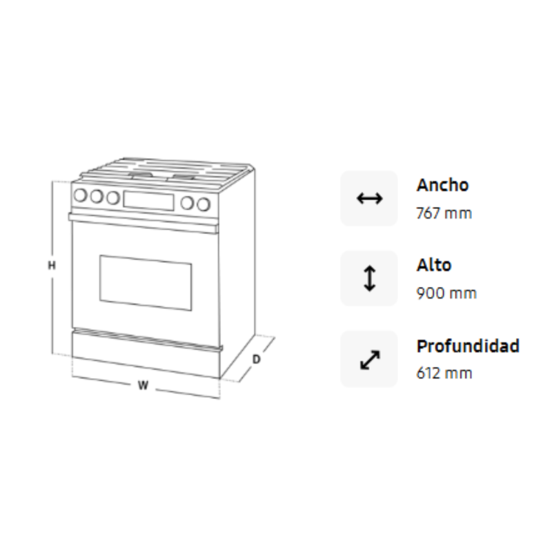 Cocina Samsung 5 Quemadores NX52T7522LS/AP | CrediHogar