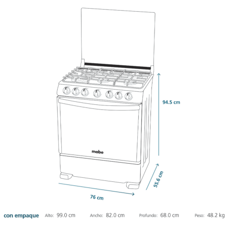 Cocina Mabe EM7630FX0 6 Quemadores | CrediHogar