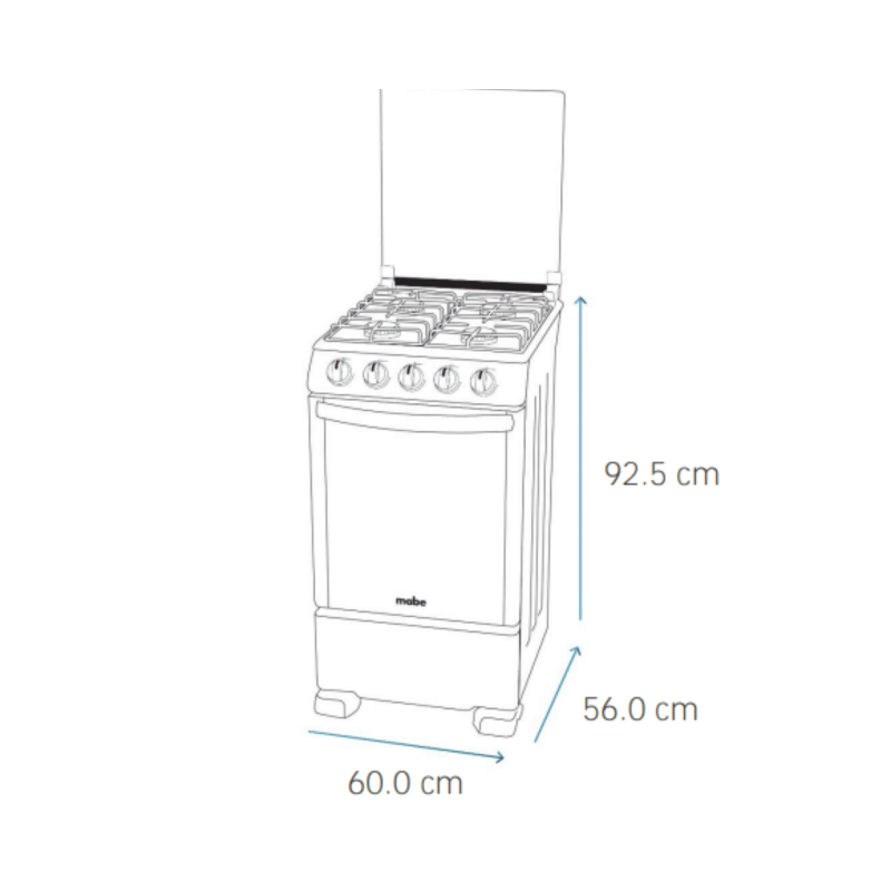 Cocina Mabe EM6060FX3 4 Quemadores 24" | CrediHogar